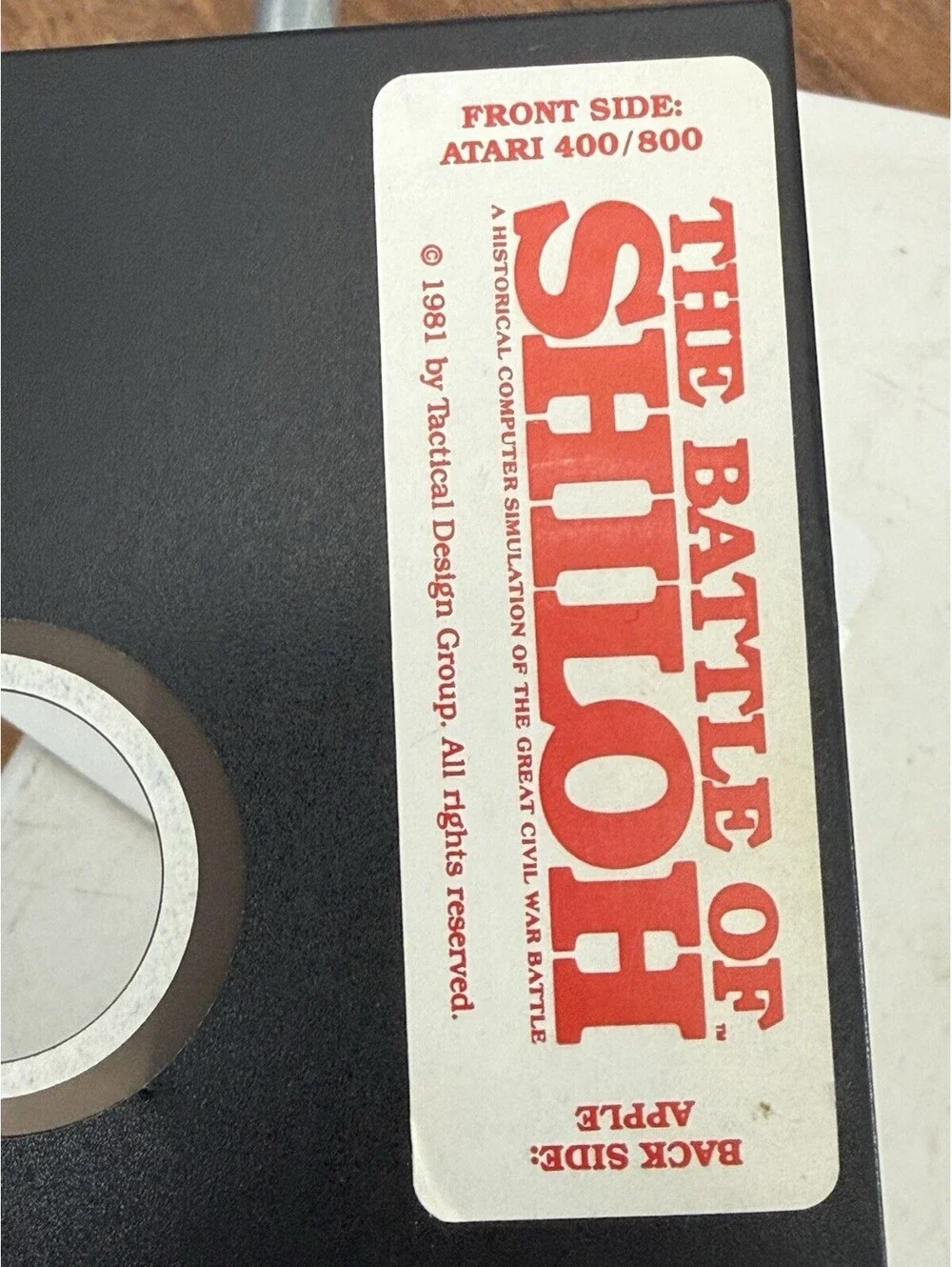 vintage 5.25-inch floppy disk for the 1981 computer game The Battle of Shiloh